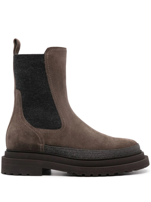 Botines de ante con cadena Monili